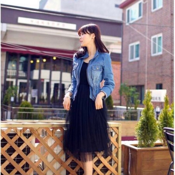 HOST PICK💙Cotton Tulle Layering Dress NAVY - Picture 3 of 8